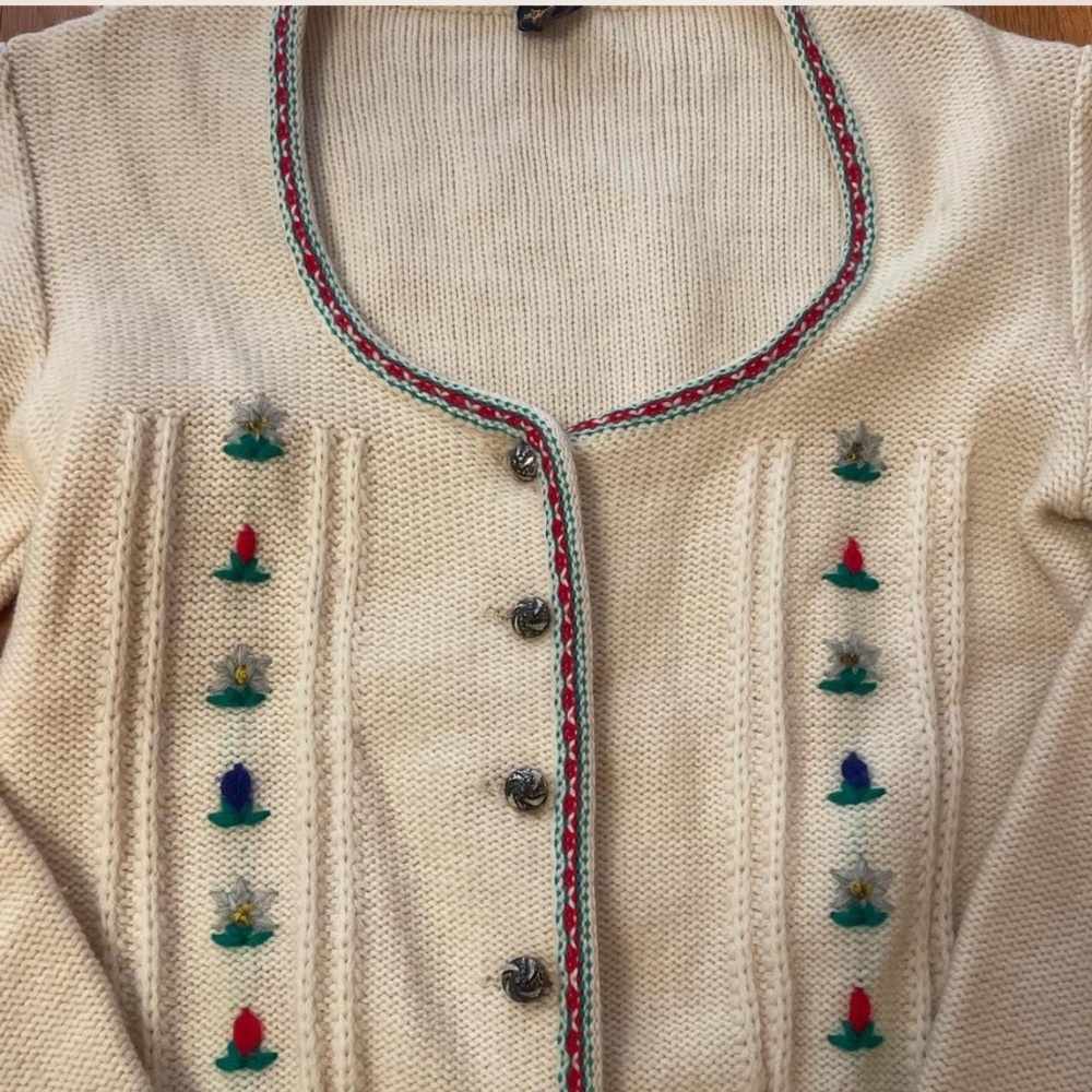 vintage Austrian 70s knit cardigan xs s - Picture 8 of 8